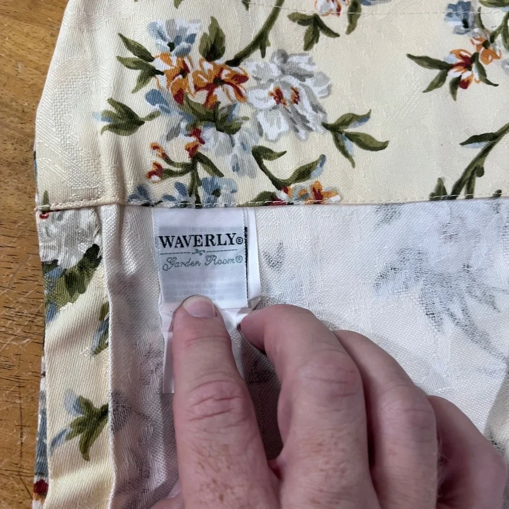 Vtg Waverly Garden Room Williamsburg Flower Damask (2) Panels 42x82 Cottagecore‎